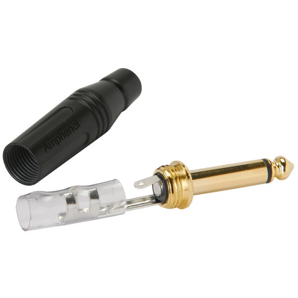 Main product image for Amphenol ACPM-GB-AU 1/4" Mono Phone Plug Black w/ 092-0130